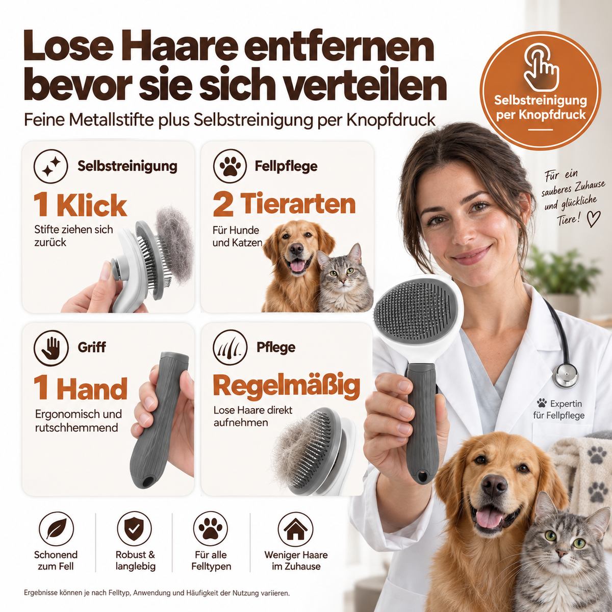 FURFREE – Selbstreinigende Fellbürste