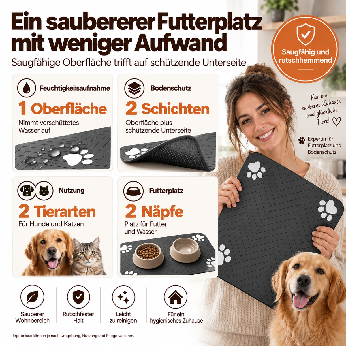 DRYPAW – Saugfähige Futtermatte