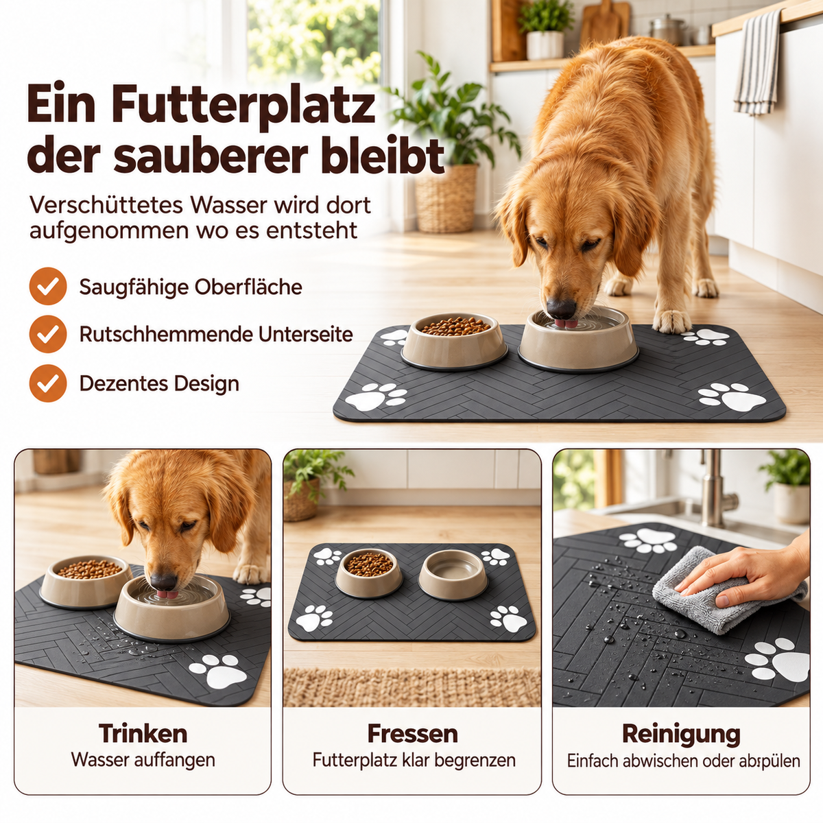 DRYPAW – Saugfähige Futtermatte
